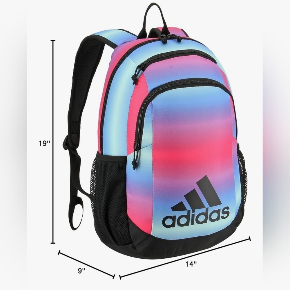 Adidas BTS Creator Pink and Blue Gradient Backpack with Padded Straps